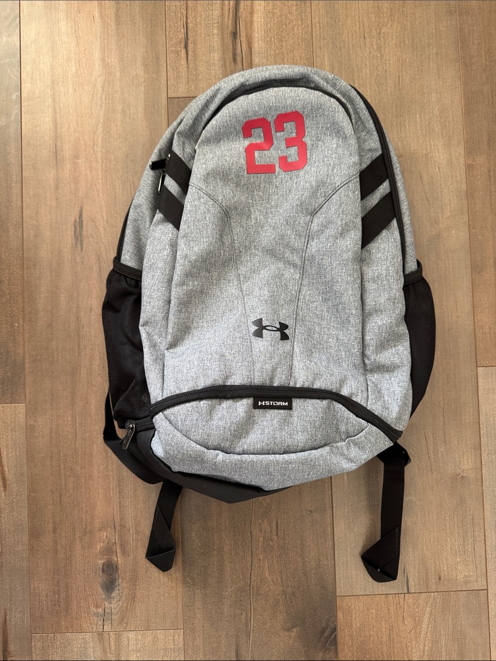 Under Armour Gray and Black Backpack with Red 23 Accent